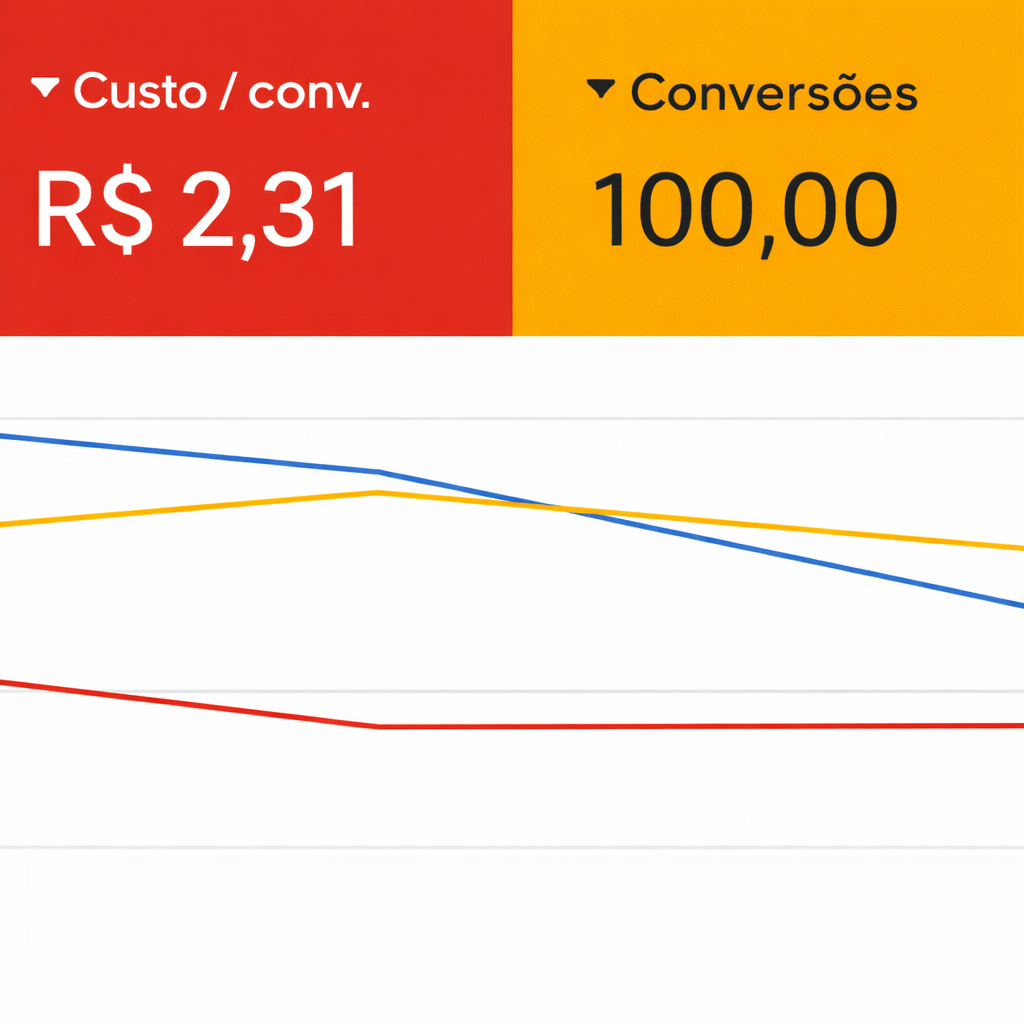 Detalhe de custo por conversão e conversões